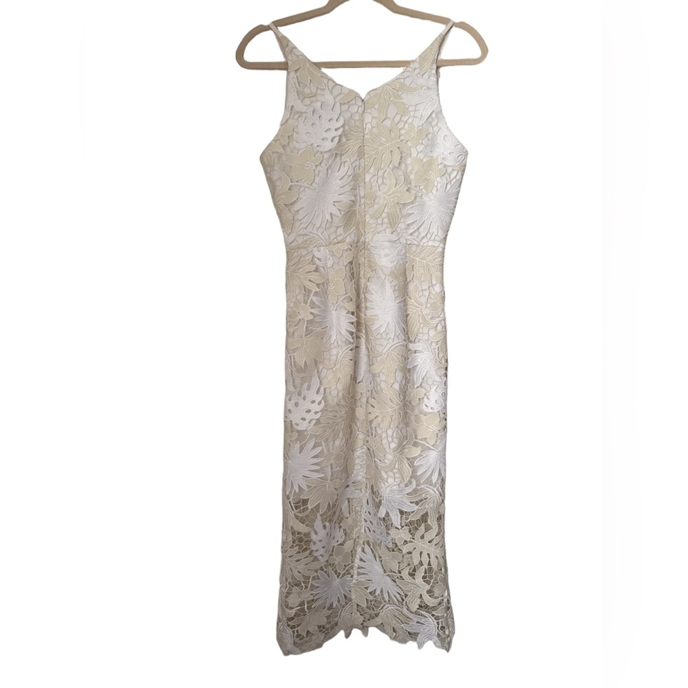 Dress The Population Aurora Floral Lace Tea Length MIDI Dress - Picture 3 of 7